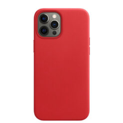 Coque Simili Cuir Magsafe Rouge iPhone 15