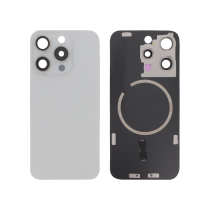 Vitre face arrière iPhone 15 Pro + NFC Magnet Qualité Origine Titane Blanc