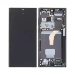 Ecran OLED + chassis Noir Samsung S22 Ultra small glass