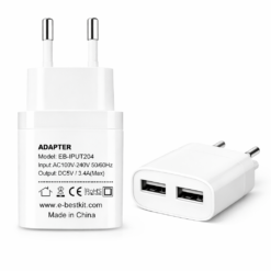 Adapteur secteur double USB 17W Blanc (Boite Blanche)