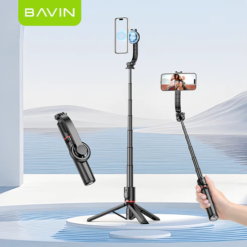 BAVIN AP18 Perche à selfie magnétique rétractable avec télécommande Bluetooth