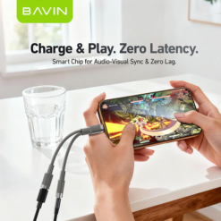 Alternative view of BAVIN AUX-67 2-en-1 Hi-Fi Audio & Charge Cable iPhone + Jack 3.5mm Adaptateur
