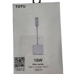 Adaptateur Type-C 2 en 1 - Charge et écoute 2 Type-C Blanc TOTU