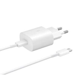 Chargeur secteur USB-C + câble 1m Samsung FAST CHARGE original USB-C / USB-C 25W - Blanc Avec boîte