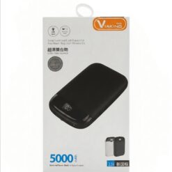 Powerbank mini indicateur dual USB 5000 mAh Noir Techfuerza